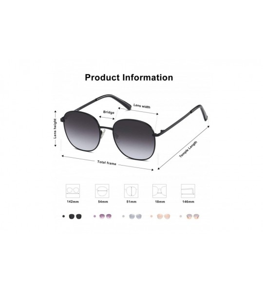 Square Designer Women Sunglasses Stylish Flat Mirrored Sunnies AURORA SJ1137 - C1 Black Frame/Gradient Grey Lens - CK192WD0IW...