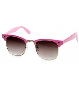 Wayfarer Classic Pastel Color Half Frame Horn Rimmed Sunglasses (Pink) - CR11KI3KLM3 $17.86