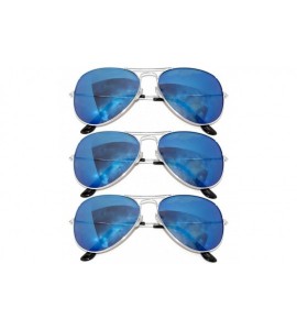 Aviator Classic Aviator Style Sunglasses Metal Frame with Color Lens UV Protection 3 Pairs - CT11MPT8CA5 $21.81