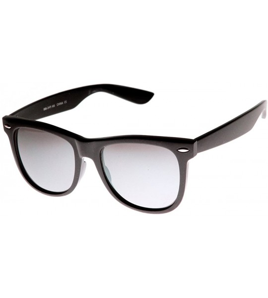 Wayfarer Large Mod Frame Mirrored Lens Retro Horn Rimmed Sunglasses (Black) - CO11J1R158L $18.34