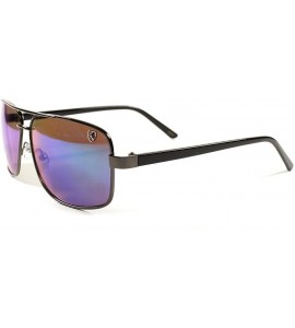 Aviator Stylish Aviator Mens Womens Mirrored Lens Rectangle Sunglasses - CY18O7NZ4UT $23.43