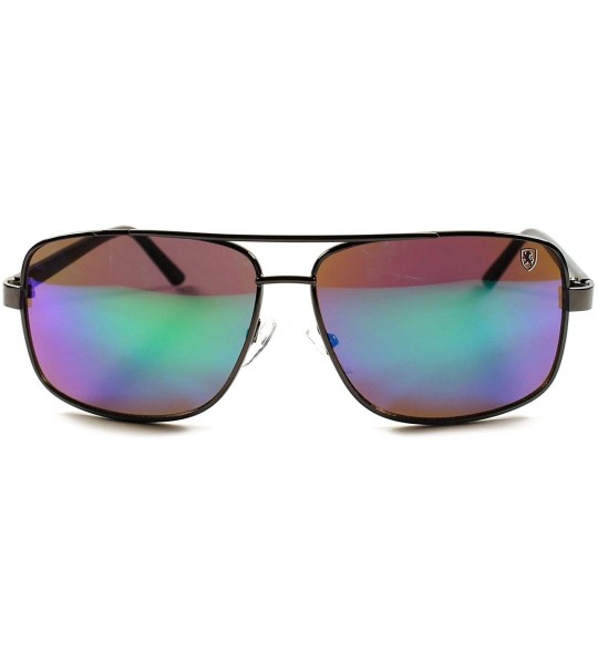 Aviator Stylish Aviator Mens Womens Mirrored Lens Rectangle Sunglasses - CY18O7NZ4UT $23.43