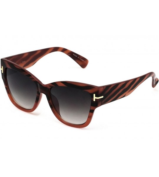 Oversized Cat Eye Anoushka Oversized Womens Sunglasses Retro Vintage Thick Frame - Havana - CQ17AZW2TRZ $20.82