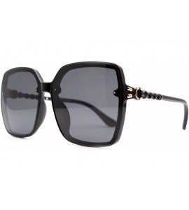 Oversized p666 Classic Oversized Polarized - for Womens 100% UV PROTECTION - Black-black - C6192TEOWTY $42.98