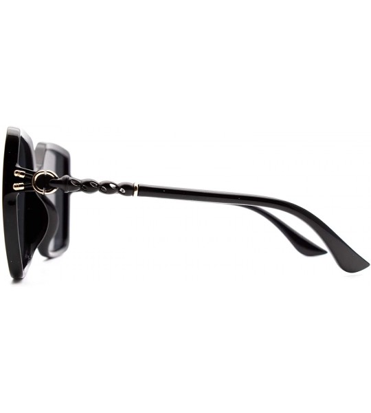 Oversized p666 Classic Oversized Polarized - for Womens 100% UV PROTECTION - Black-black - C6192TEOWTY $42.98