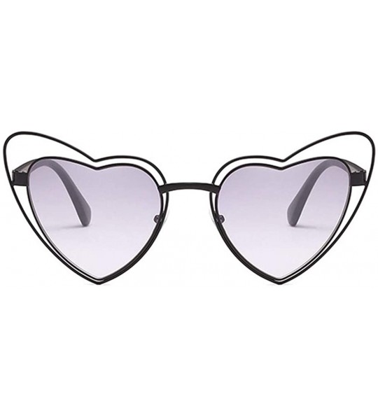 Goggle Love Heart Shaped Sunglasses for Women UV400 Lenses Sun Glasses Goggles - C5 Silver Purple - CV1986K66WA $23.71