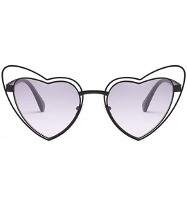 Goggle Love Heart Shaped Sunglasses for Women UV400 Lenses Sun Glasses Goggles - C5 Silver Purple - CV1986K66WA $23.71