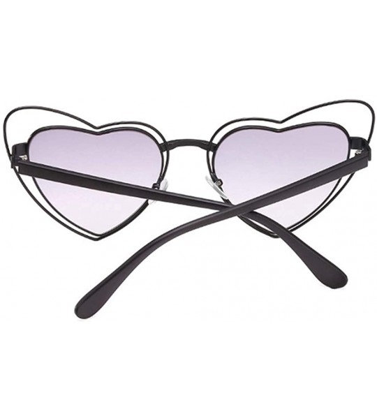 Goggle Love Heart Shaped Sunglasses for Women UV400 Lenses Sun Glasses Goggles - C5 Silver Purple - CV1986K66WA $23.71