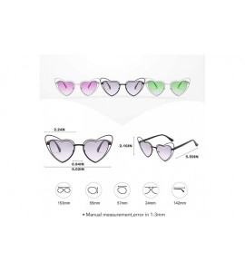 Goggle Love Heart Shaped Sunglasses for Women UV400 Lenses Sun Glasses Goggles - C5 Silver Purple - CV1986K66WA $23.71