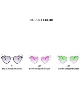 Goggle Love Heart Shaped Sunglasses for Women UV400 Lenses Sun Glasses Goggles - C5 Silver Purple - CV1986K66WA $23.71