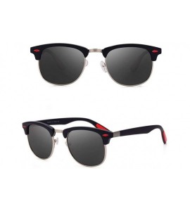 Aviator Classic Brand Polarized Sunglasses Men Women Vintage Retro Black Black C01 - Dark-blue Black C04 - CB18XE9KCGN $18.92