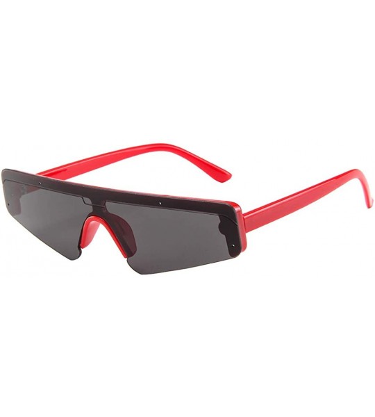 Round Sunglasses Square Small Frame Sunglasses Polarized Sunglasses for Men Unisex - Red - CZ18SYKHEW7 $18.10