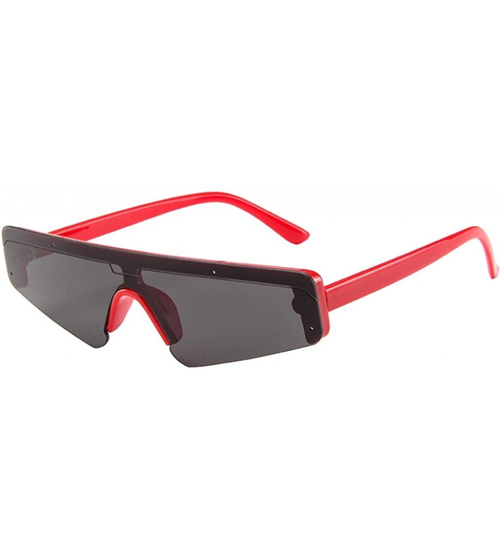 Round Sunglasses Square Small Frame Sunglasses Polarized Sunglasses for Men Unisex - Red - CZ18SYKHEW7 $18.10