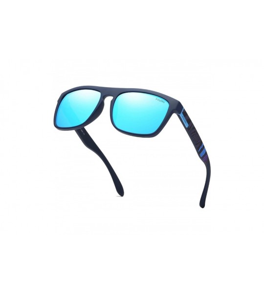 Oval Polarized Sunglasses TR90 Unbreakable Frame for Men Women 6018R - Ice Blue - CZ18RQHD9DZ $29.44