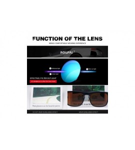 Oval Polarized Sunglasses TR90 Unbreakable Frame for Men Women 6018R - Ice Blue - CZ18RQHD9DZ $29.44