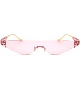 Cat Eye Flat Top Shield Futuristic Robot Cat Eye Sunglasses - All Pink - CP18WCZE7NG $22.40