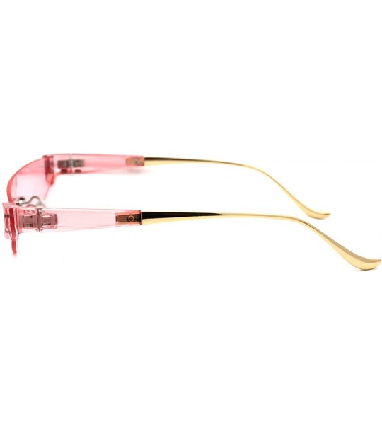 Cat Eye Flat Top Shield Futuristic Robot Cat Eye Sunglasses - All Pink - CP18WCZE7NG $22.40