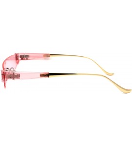 Cat Eye Flat Top Shield Futuristic Robot Cat Eye Sunglasses - All Pink - CP18WCZE7NG $22.40