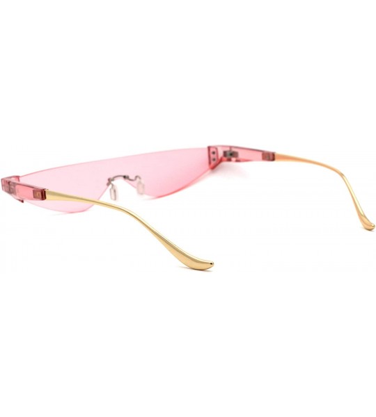 Cat Eye Flat Top Shield Futuristic Robot Cat Eye Sunglasses - All Pink - CP18WCZE7NG $22.40