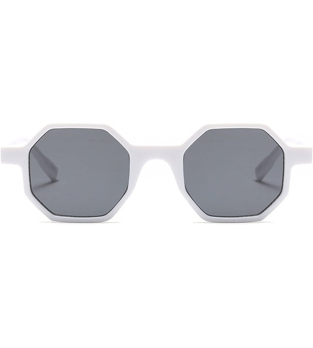 Oversized Sun Protection Glasses Small Hexagon Sunglasses for Women Square Vintage Eyeglasses Plastic Eyewear - CM18D74RYRL $...
