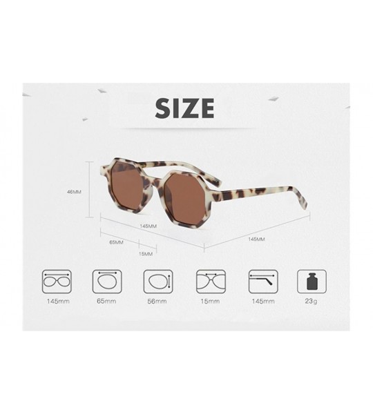 Oversized Sun Protection Glasses Small Hexagon Sunglasses for Women Square Vintage Eyeglasses Plastic Eyewear - CM18D74RYRL $...