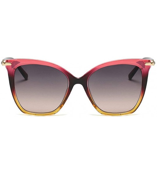 Square 2020 New Women Square Cat Sunglasses Fashion Brand Designer Red Shades Square Sun Glasses Men Vintage UV400 - CZ194TGD...