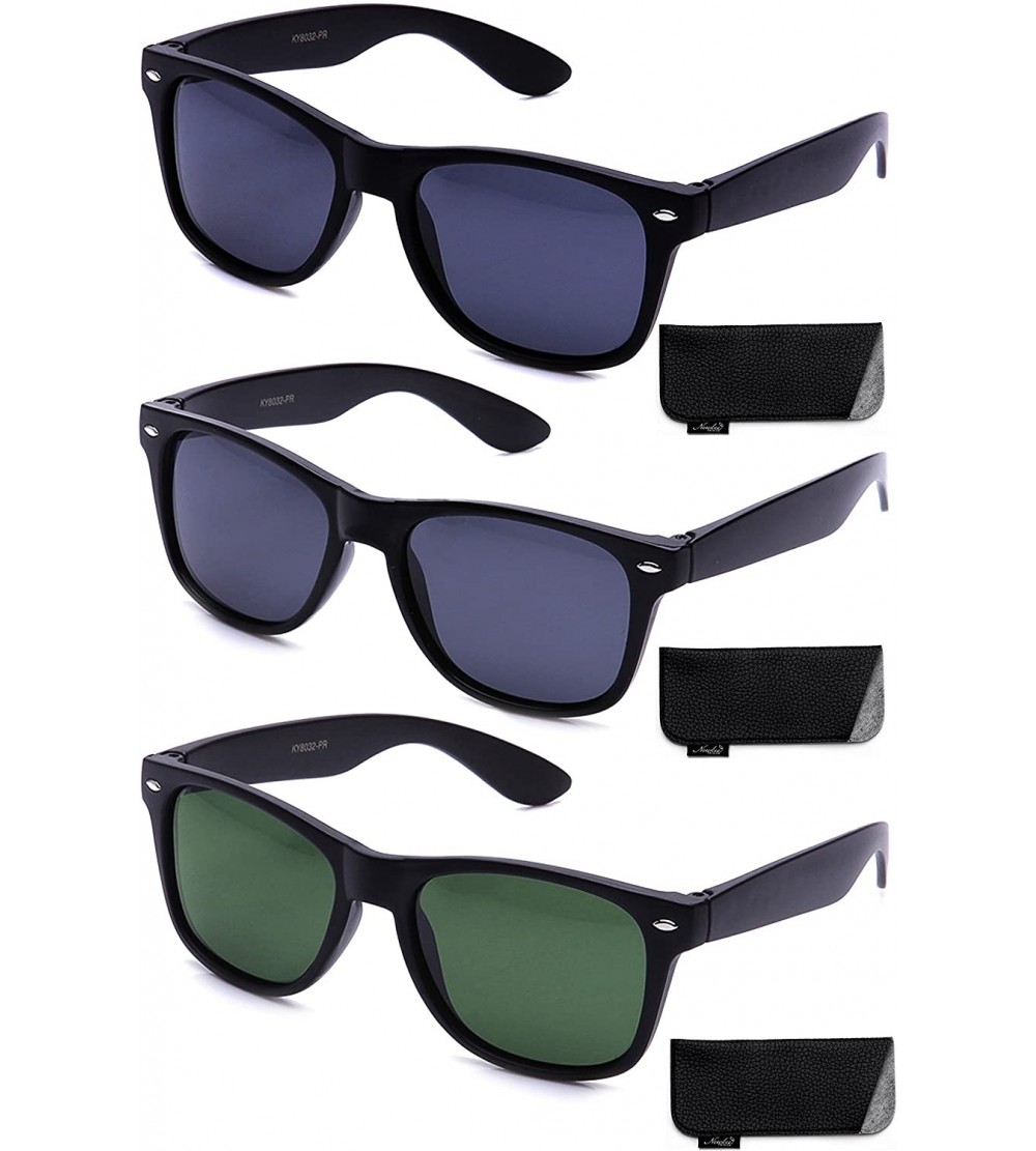 Wayfarer 80's Classic Horned Rim Vintage Polarized Anti-Glare 100% UV Protection Sunglasses for Women and Men - CU18H4HEE9Z $...