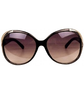 Oversized Unisex Fashion Sunglasses Oversized Round Plastic Lenses UV400 - Black - C618NEZOE57 $17.47