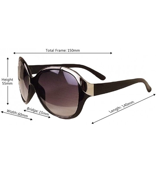 Oversized Unisex Fashion Sunglasses Oversized Round Plastic Lenses UV400 - Black - C618NEZOE57 $17.47