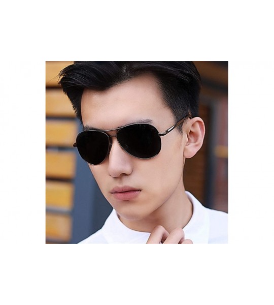 Semi-rimless Polarized Sunglasses Men Polarized Sunglasses for Driving Eyeglasses for Famale Black Gold Frame - CS194OII2T4 $...