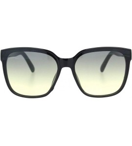 Rectangular Womens Glitter Arm Rectangular Horn Rim Plastic Sunglasses - Black Green Glitter - CJ18OGE4ON8 $19.43