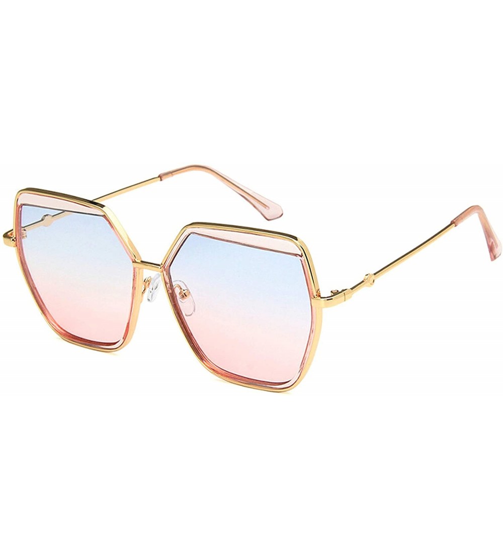 Sport Vintage style Irregular Sunglasses for Men or Women metal PC UV400 Sunglasses - Gold Pink - C918SARWOY9 $38.85