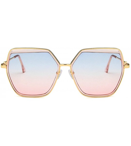 Sport Vintage style Irregular Sunglasses for Men or Women metal PC UV400 Sunglasses - Gold Pink - C918SARWOY9 $38.85