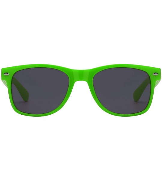 Square Classic Vintage 80's Style Sunglasses Colored plastic Frame for Mens or Womens - 1 Smoke Lens Green - CN11QTP7H3Z $17.59