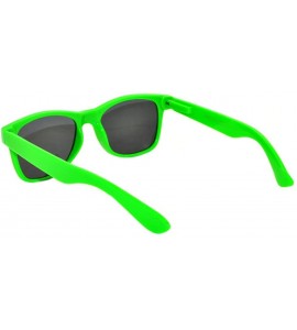 Square Classic Vintage 80's Style Sunglasses Colored plastic Frame for Mens or Womens - 1 Smoke Lens Green - CN11QTP7H3Z $17.59