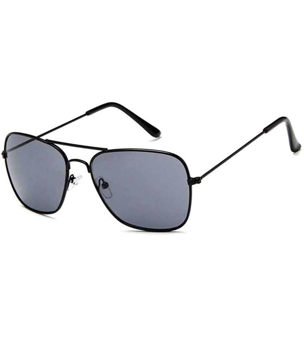 Square Vintage Classic Square Sunglasses Men Women Metal Frame Sun glasses - Black/Grey - CB197QK20QT $19.06