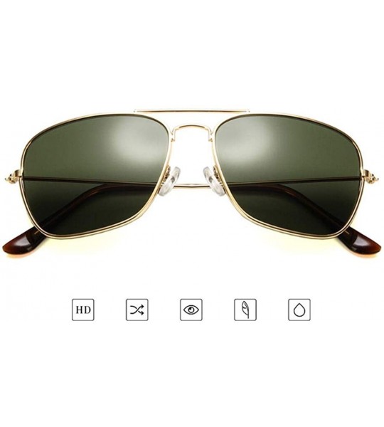 Square Vintage Classic Square Sunglasses Men Women Metal Frame Sun glasses - Black/Grey - CB197QK20QT $19.06