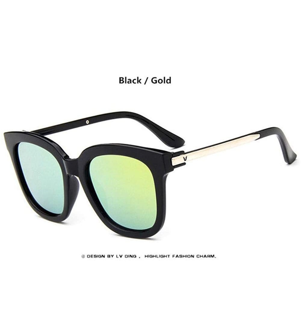Aviator 2019 New Fashion New Sunglasses Women Brand Designer Big Frame C5 - C5 - CY18YZW9QHU $17.75