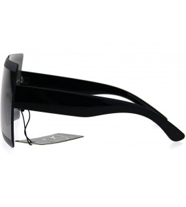 Rectangular Shield Futuristic Squared Rectangular Robotic Plastic Sunglasses - Silver - C1187LRWO24 $23.54