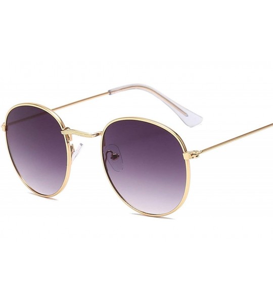 Round Round Retro Sunglasses Women Luxury Glasses Women/Men Small Mirror Oculos De Sol Gafas UV400 - Goldblue - CQ199CH8NG7 $...