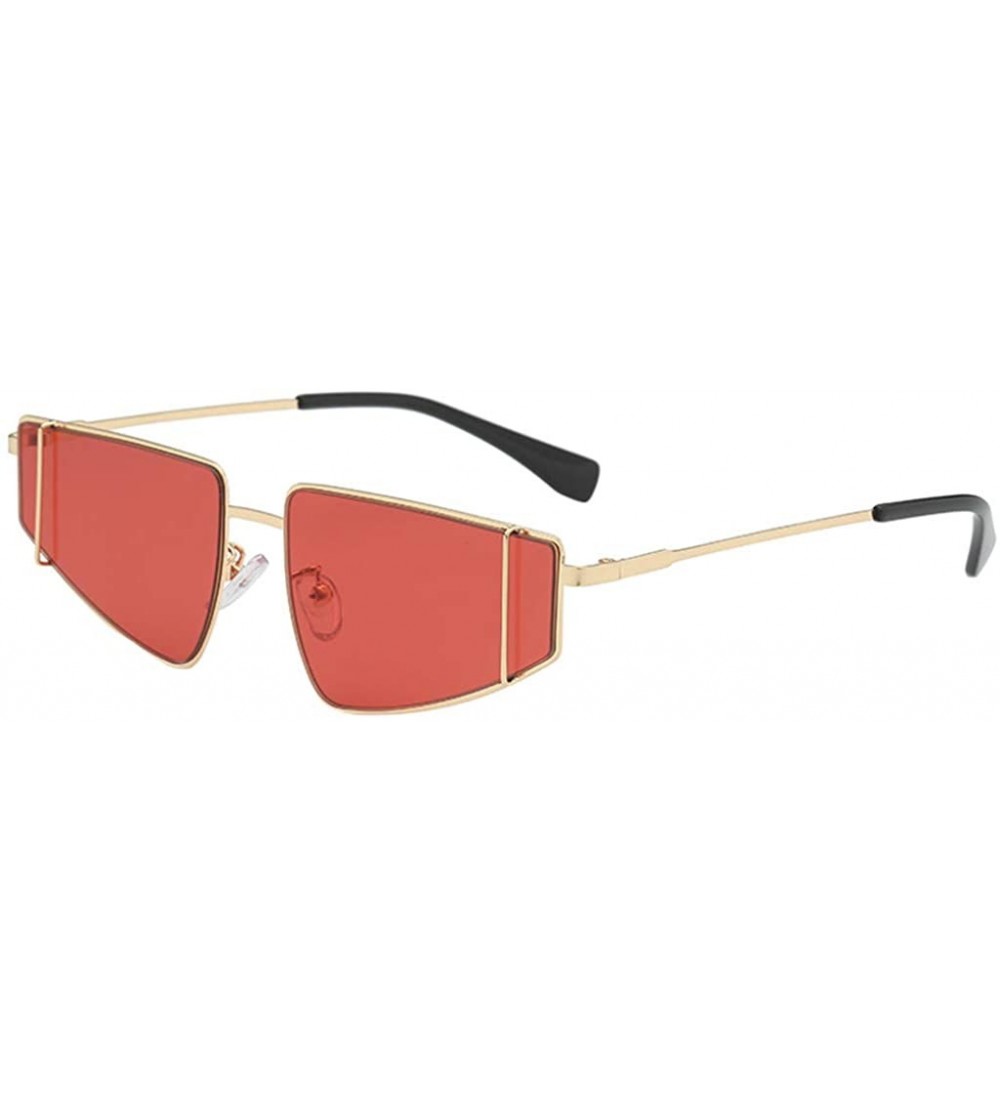 Butterfly Unisex Small Irregular Shape Metal Frame Sunglasses Glasses Vintage Retro Style - Red - C8196SRQHLY $17.01