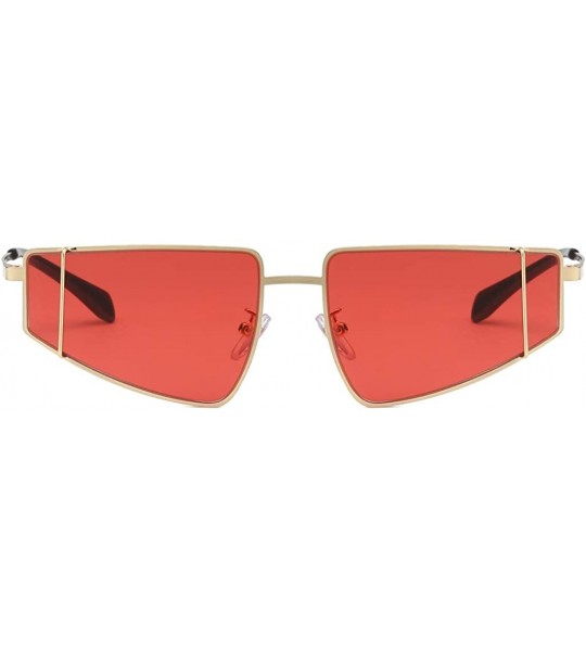 Butterfly Unisex Small Irregular Shape Metal Frame Sunglasses Glasses Vintage Retro Style - Red - C8196SRQHLY $17.01