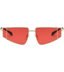 Butterfly Unisex Small Irregular Shape Metal Frame Sunglasses Glasses Vintage Retro Style - Red - C8196SRQHLY $17.01