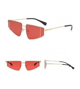 Butterfly Unisex Small Irregular Shape Metal Frame Sunglasses Glasses Vintage Retro Style - Red - C8196SRQHLY $17.01