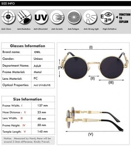 Round Steampunk Gothic - 002 Retro Vintage Hippie Colored Metal Round Circle Frame Sunglasses Colored Lens - CO18Q5N5DCH $23.63