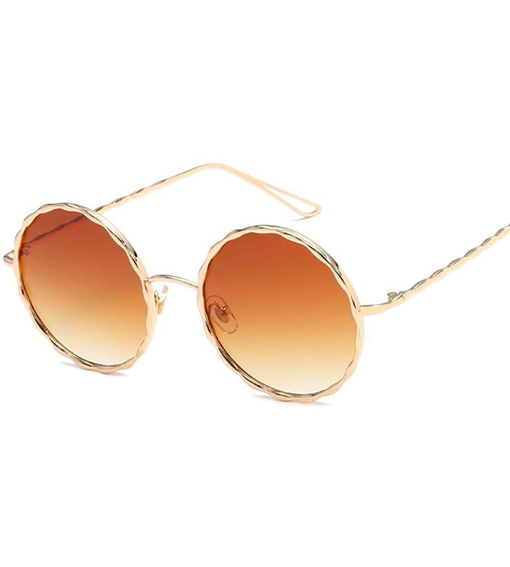 Aviator Fashion Round Sunglasses Women Spiral Pattern Metal Sun Glasses Women Eyewear 3 - 7 - CJ18YZWWO6W $17.33