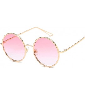 Aviator Fashion Round Sunglasses Women Spiral Pattern Metal Sun Glasses Women Eyewear 3 - 7 - CJ18YZWWO6W $17.33