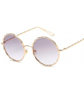 Aviator Fashion Round Sunglasses Women Spiral Pattern Metal Sun Glasses Women Eyewear 3 - 7 - CJ18YZWWO6W $17.33