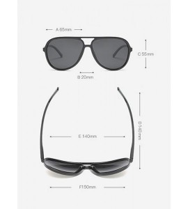 Oversized Polarized Aviator Sunglasses for Men Women Black TR90 Frame Ultralight Sunshades - Matte Black - CB18RES735I $32.10