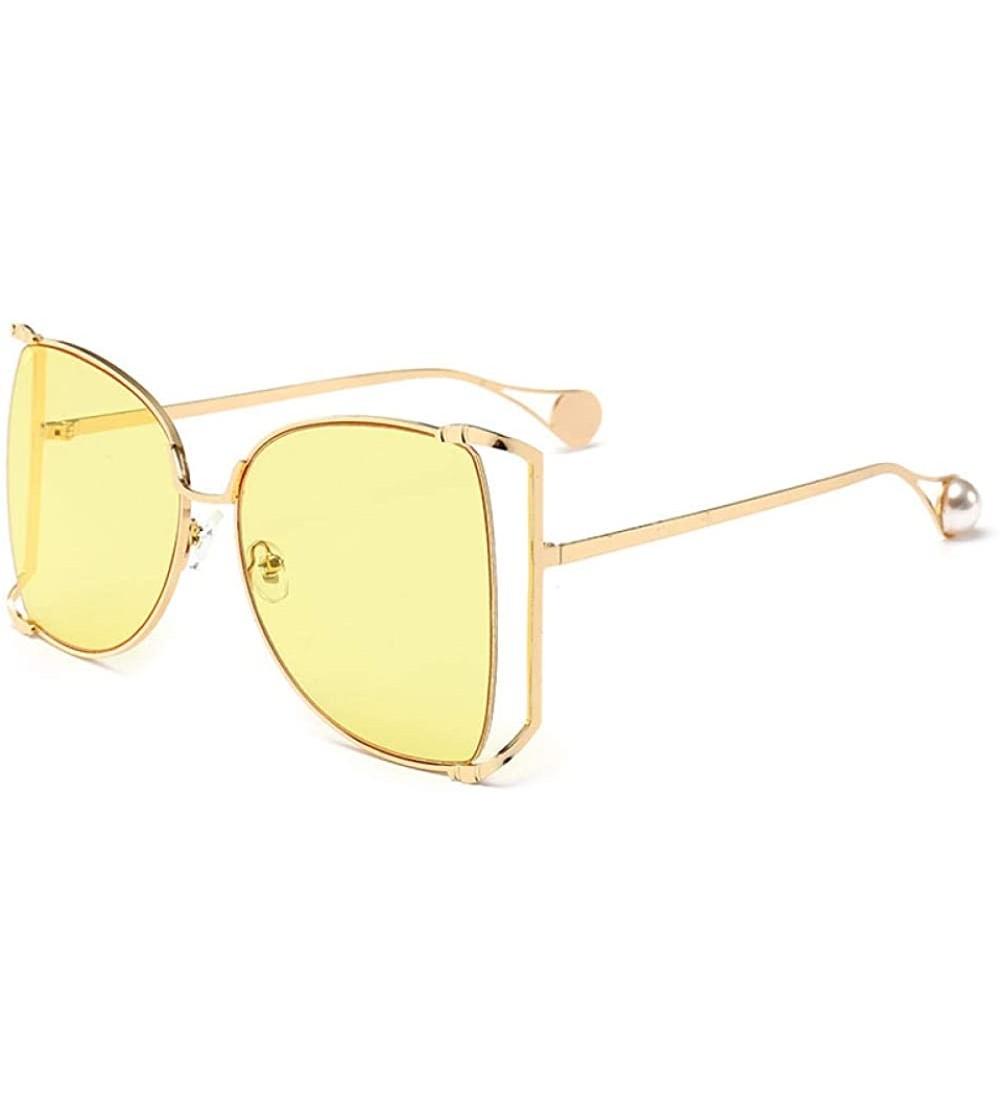 Aviator Big Box Sunglasses Female Sunglasses Retro Sunglasses - CW18X9Z96CD $83.75